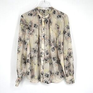 Equipment Shirt Womens M Silk‎ Abstract Print  Button Front Long Sleeve Career